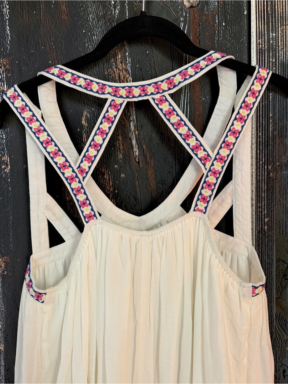 Altar'd State White Mini Dress with Pink Embroidered Trim - Picture 9 of 11